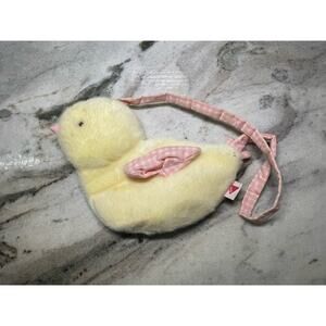 Vintage 1993 Dakin Chick Yellow Plush Stuffed Animal Zip Purse